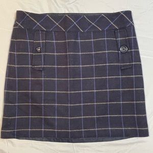 Ann Taylor Lift Blue Plaid Skirt SZ.6